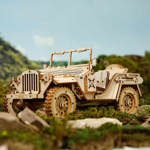 ROKR Army Jeep Scale Model 3D Wooden Puzzle