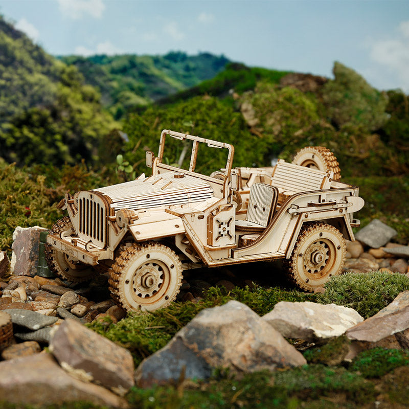 ROKR Army Jeep Scale Model 3D Wooden Puzzle