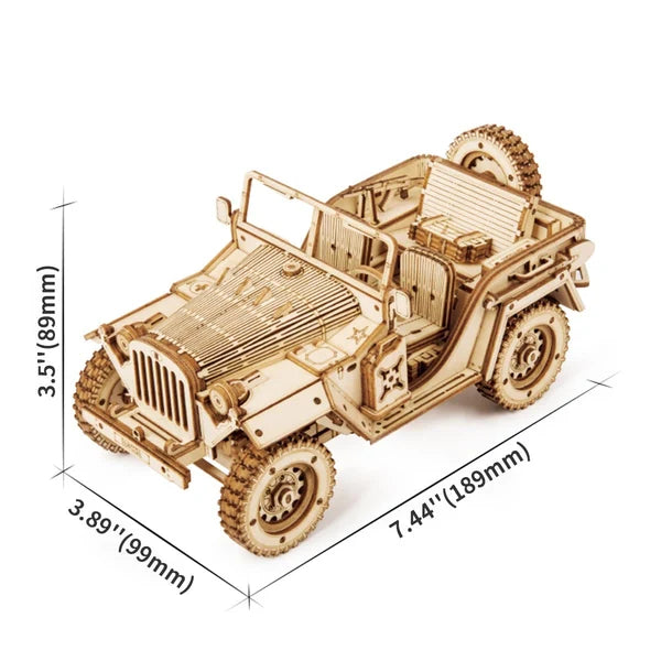 ROKR Army Jeep Scale Model 3D Wooden Puzzle