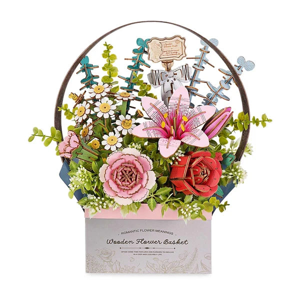 Rowood Wooden Flower Basket 3D Puzzle