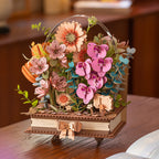 Rowood Wooden Blooming Book DIY Flower Bouquet 3D Puzzle