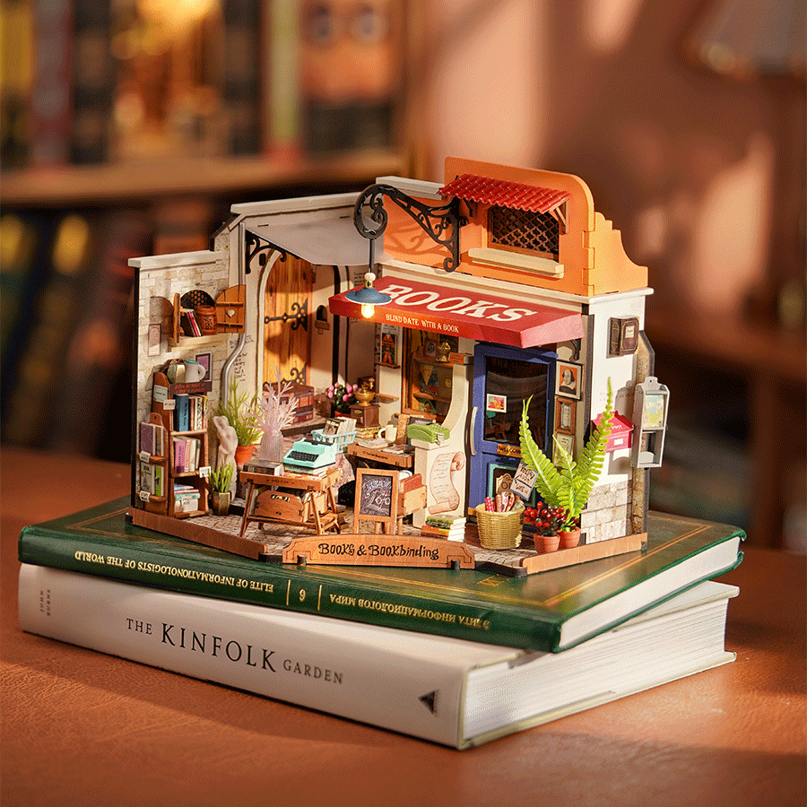 Rolife Corner Bookstore DIY Miniature House