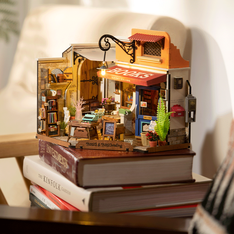 Rolife Corner Bookstore DIY Miniature House
