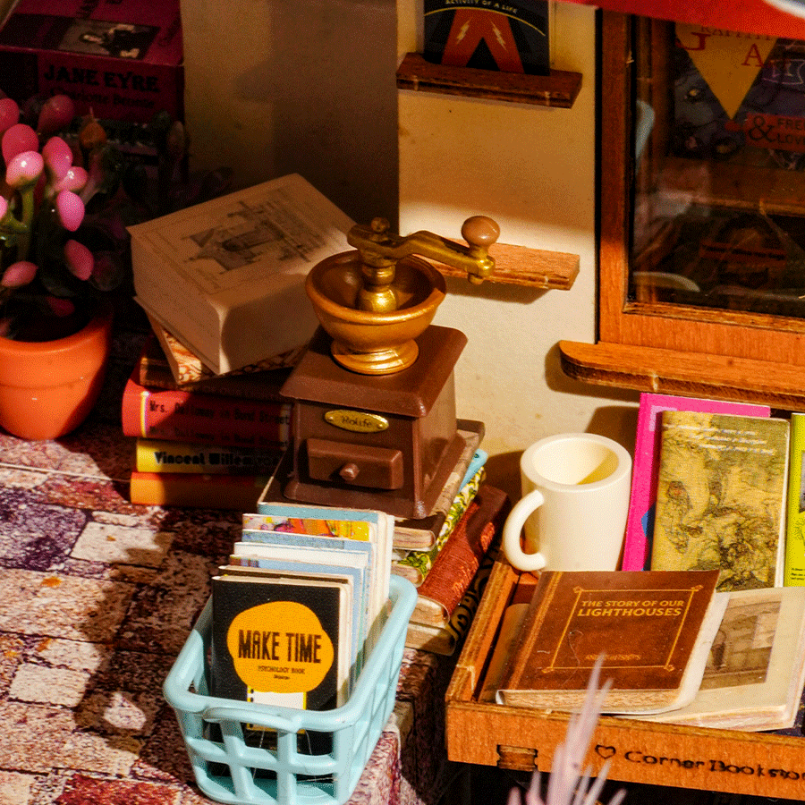 Rolife Corner Bookstore DIY Miniature House