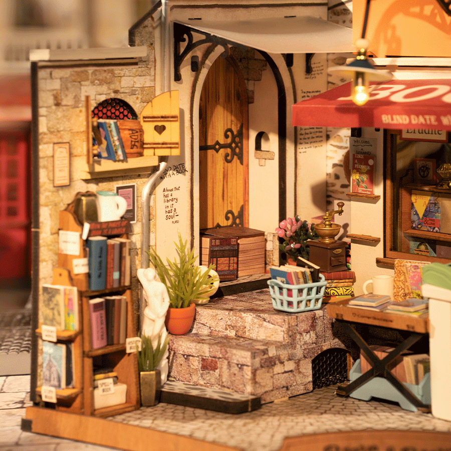 Rolife Corner Bookstore DIY Miniature House