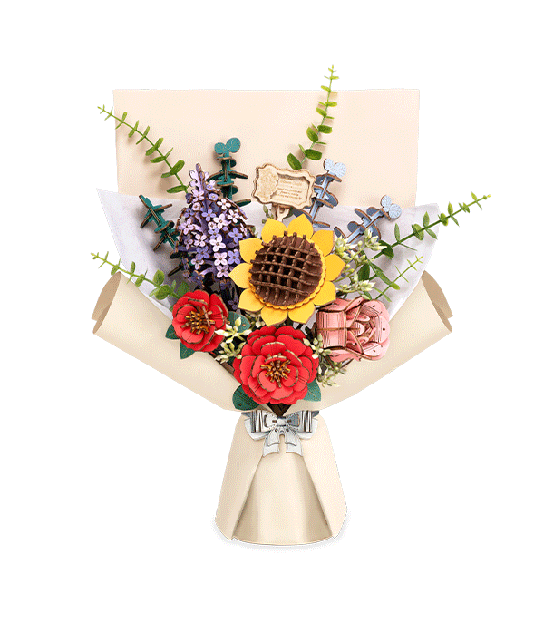 Rowood DIY Wooden Flower Bouquet 3D Wooden Puzzle
