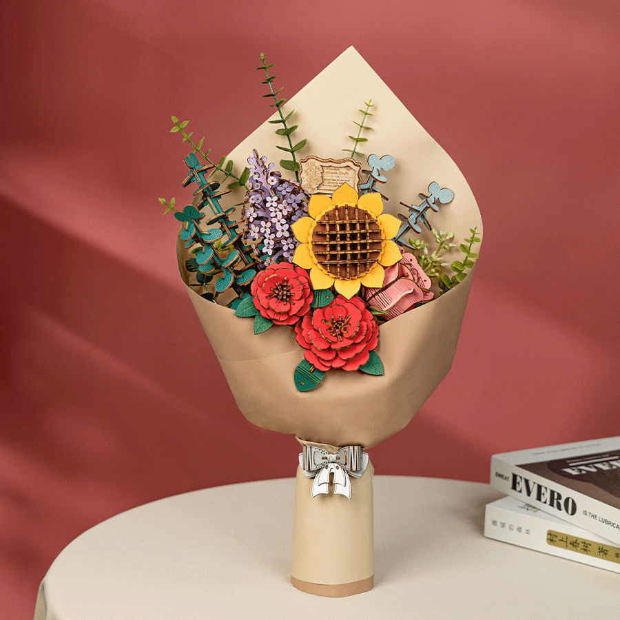 Rowood DIY Wooden Flower Bouquet 3D Wooden Puzzle