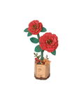 Rowood Wooden Flower 3D Puzzle Red Camelia