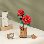 Rowood Wooden Flower 3D Puzzle Red Camelia