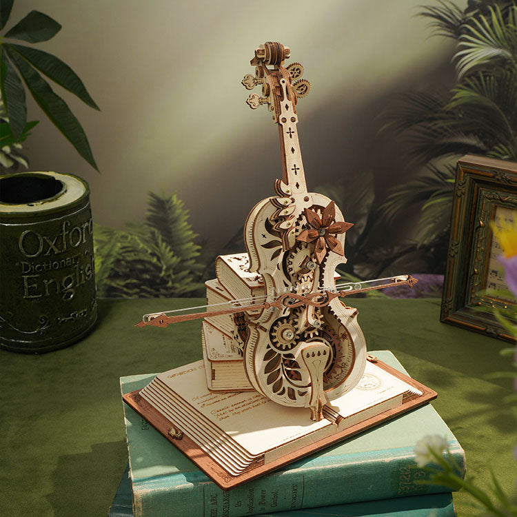 ROKR Magic Cello Mechanical Music Box 3D Wooden Puzzle