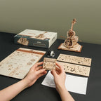 ROKR Magic Cello Mechanical Music Box 3D Wooden Puzzle