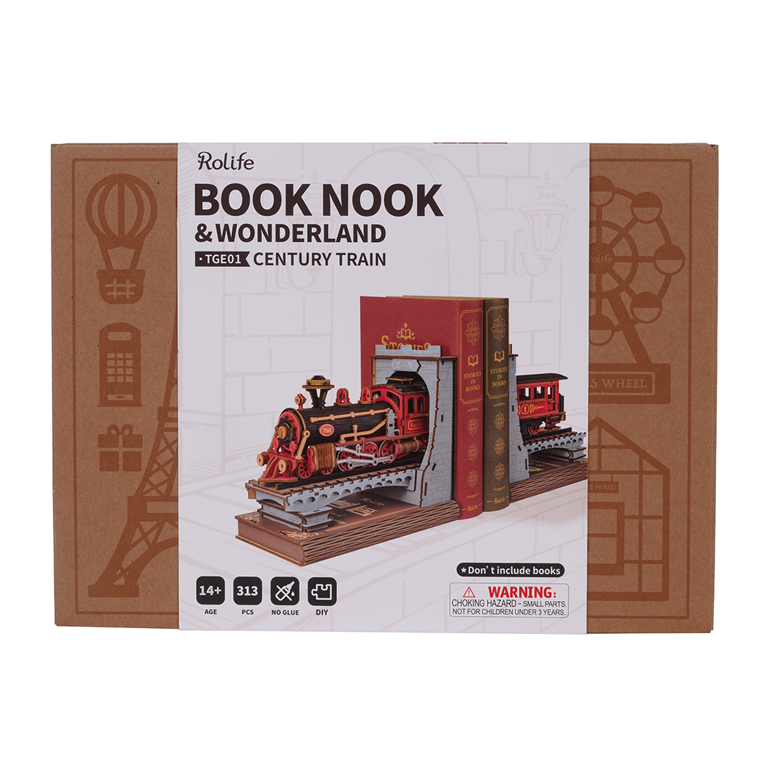 Rolife Century Train DIY Book End