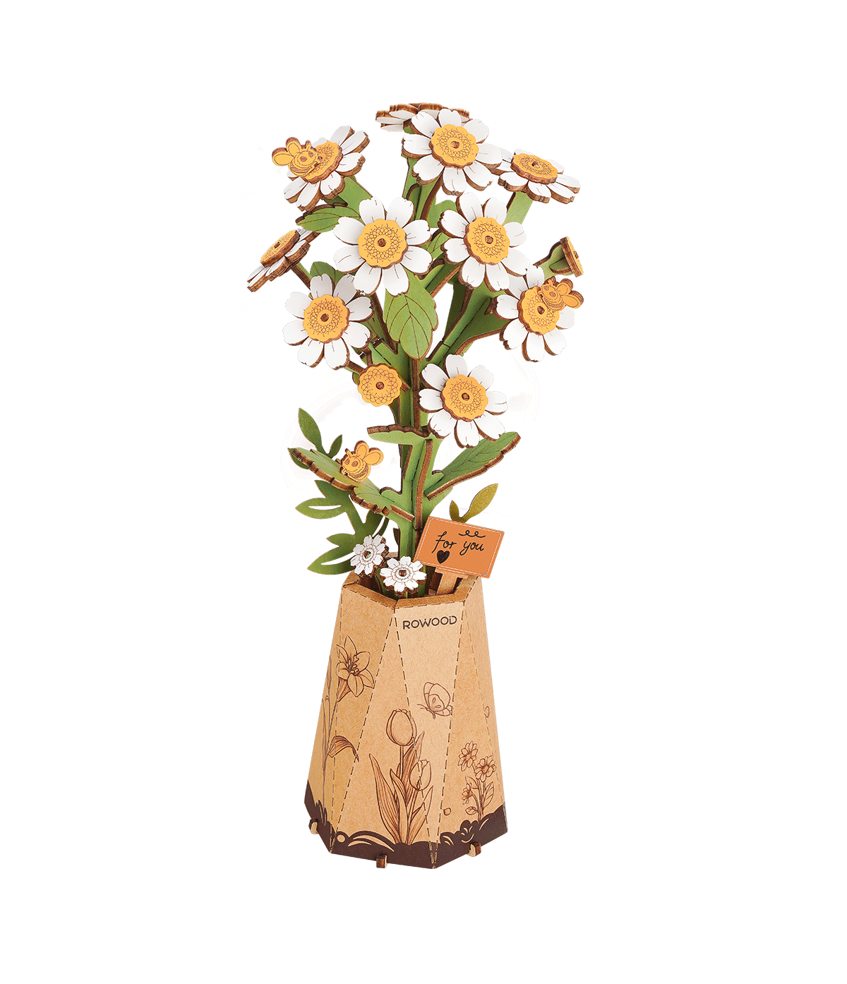 Rowood Wooden Flower 3D Wooden Puzzle Chamomile