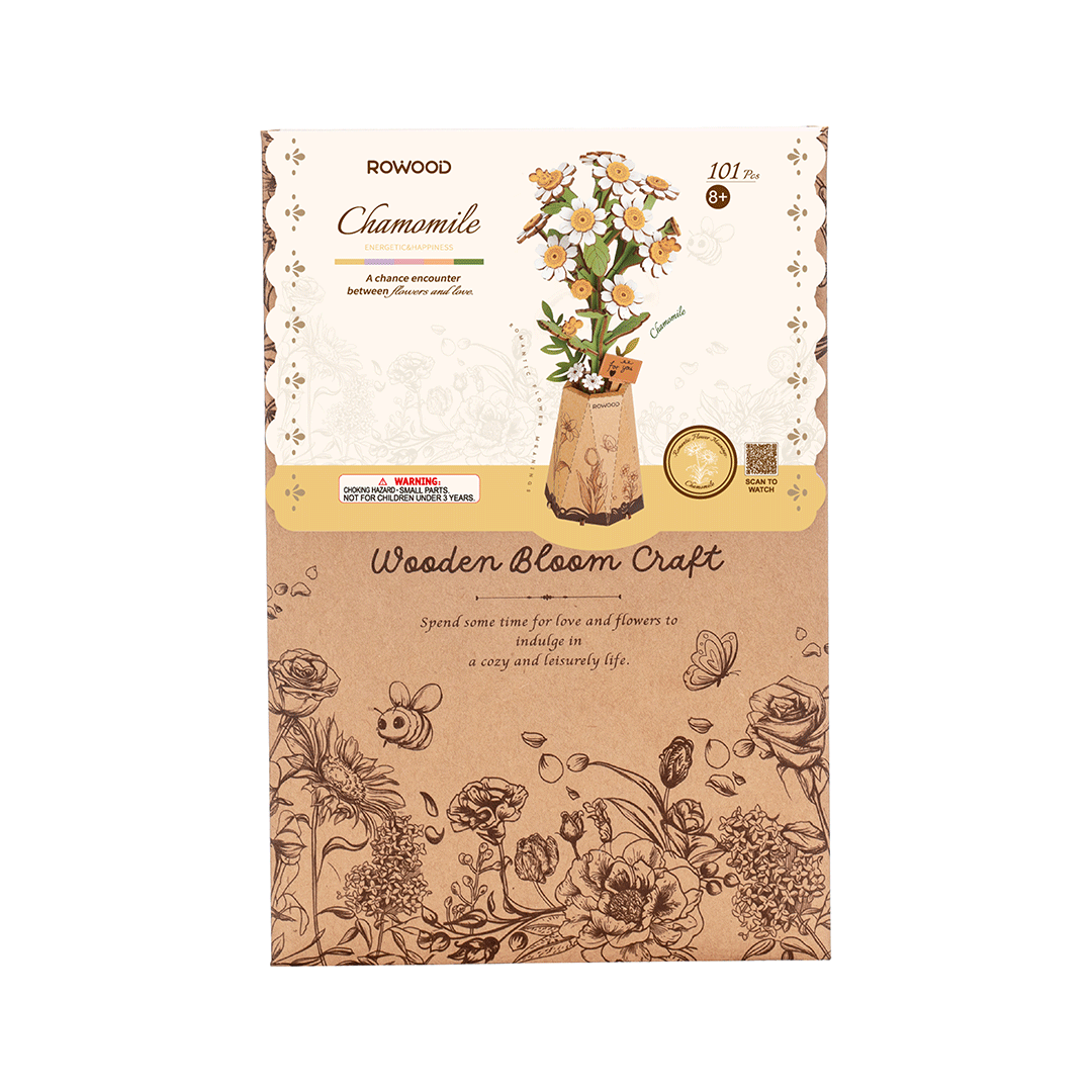 Rowood Wooden Flower 3D Wooden Puzzle Chamomile