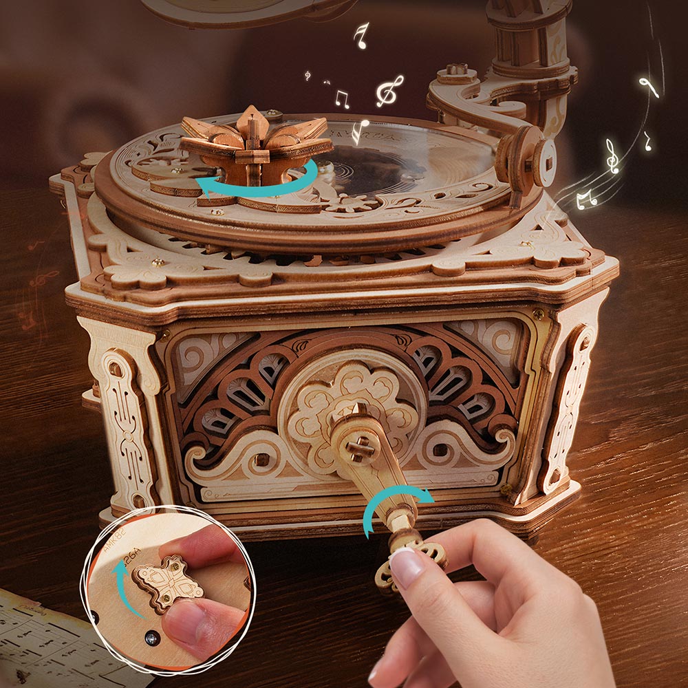 ROKR Diva Gramophone Music Box Wooden 3D Puzzle