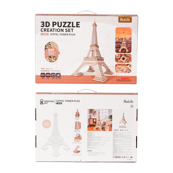 Rolife Eiffel Tower Plus 3D Wooden Puzzle