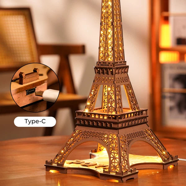 Rolife Night of the Eiffel Tower 3D Wooden Puzzle