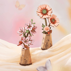 Rowood Wooden Flower 3D Wooden Puzzle Orange Gerbera