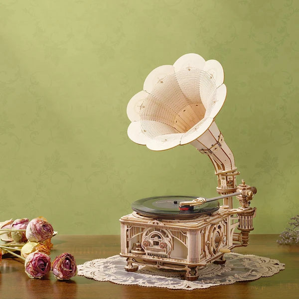 ROKR Classic Gramophone 3D Wooden Puzzle (Electric Version)