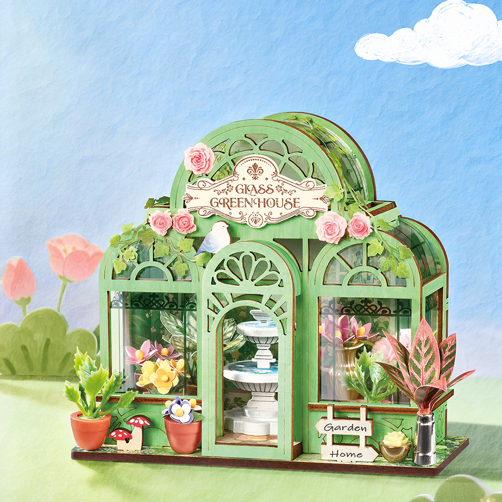 Rolife Green Fountain Garden DIY Miniature House