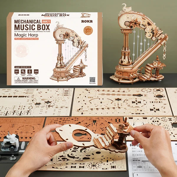 ROKR Magic Harp Music Box Wooden 3D Puzzle