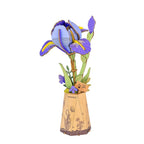 Rowood Wooden Flower 3D Wooden Puzzle Purple Iris
