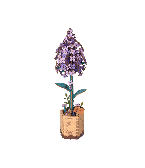 Rowood Wooden Flower 3D Wooden Puzzle Lilac