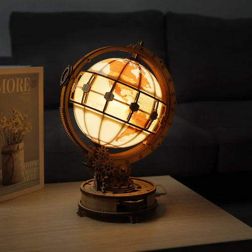 ROKR Luminous Globe 3D Wooden Puzzle