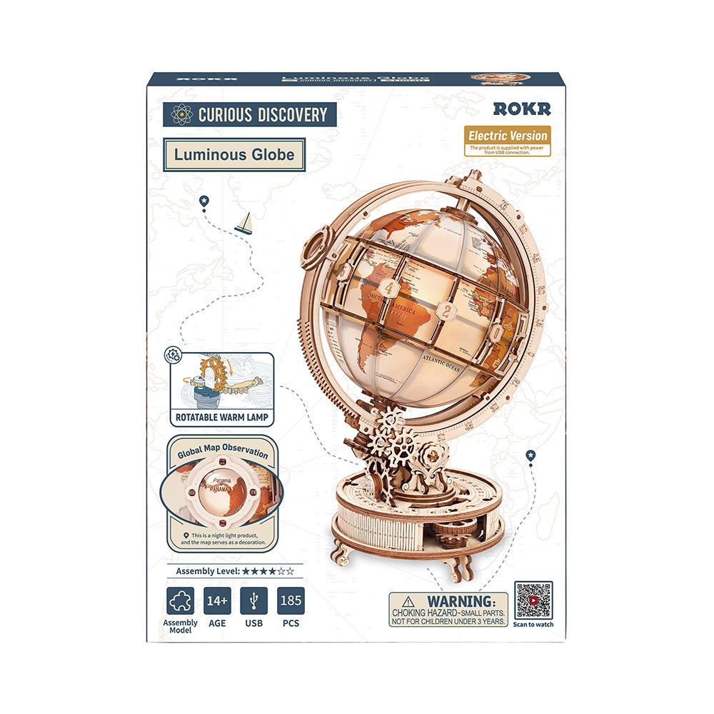 ROKR Luminous Globe 3D Wooden Puzzle