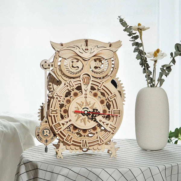 ROKR Owl Clock Mechanical 3D Wooden Puzzle