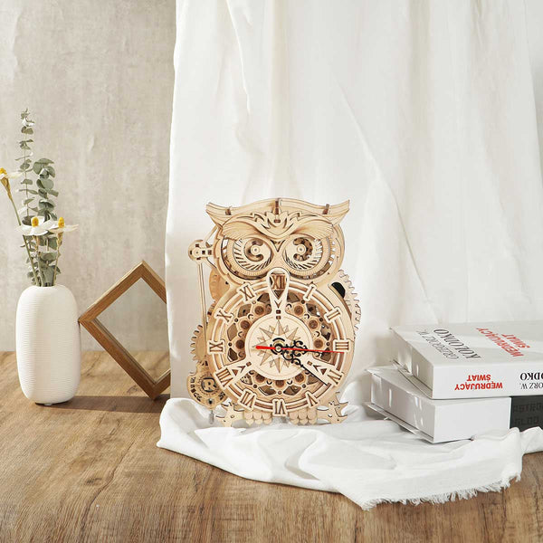 ROKR Owl Clock Mechanical 3D Wooden Puzzle