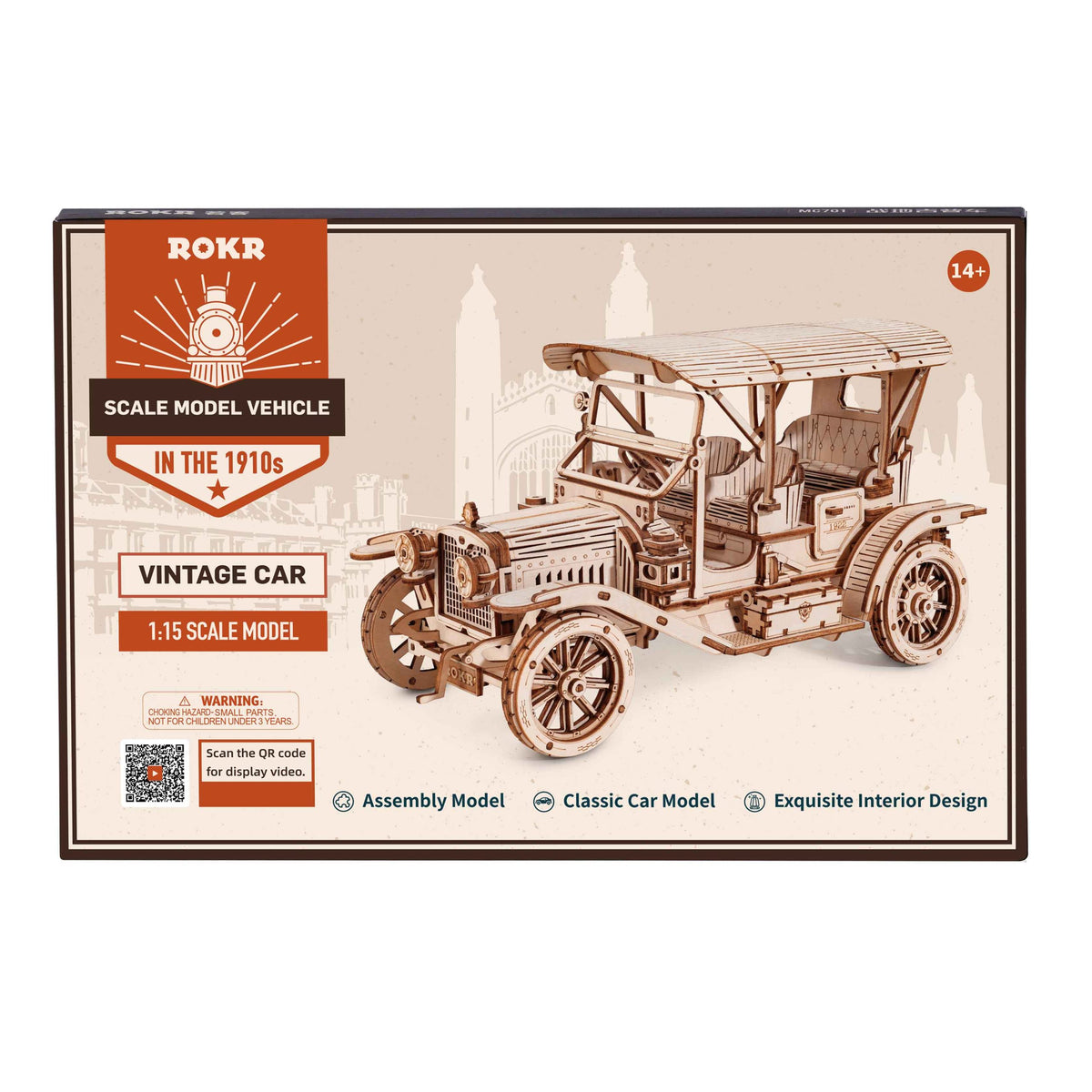 ROKR Vintage Car 3D Wooden Puzzle