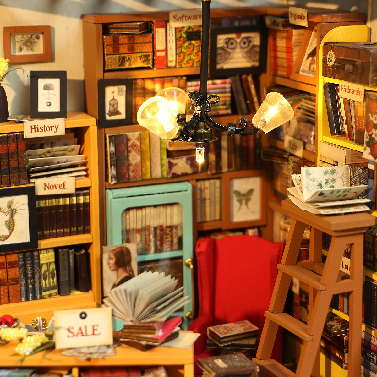 Rolife Sam's Study Library DIY Miniature house