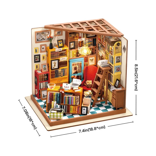 Rolife Sam's Study Library DIY Miniature house