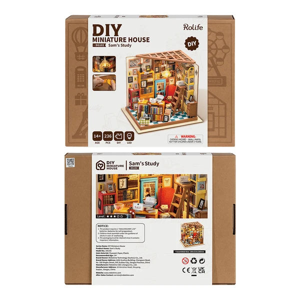 Rolife Sam's Study Library DIY Miniature house