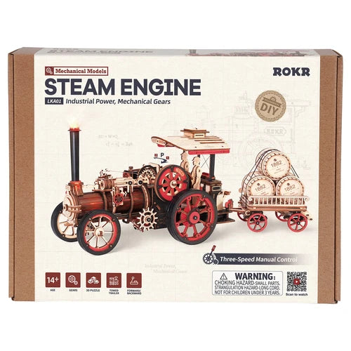 ROKR Steam Engine Mechanical 3D Wooden Puzzle