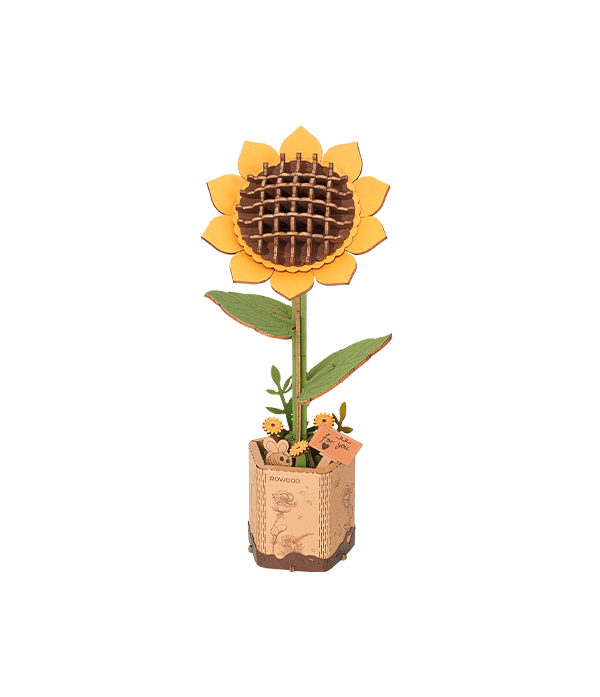 Rowood Wooden Flower 3D Puzzle Sunflower