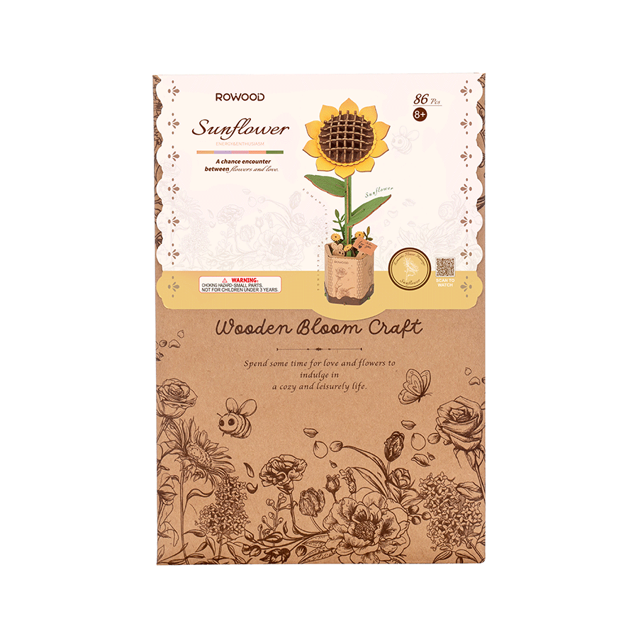 Rowood Wooden Flower 3D Puzzle Sunflower