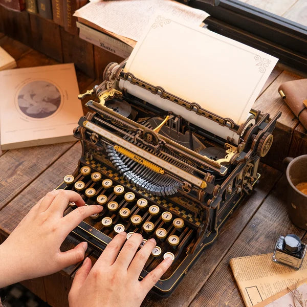 ROKR Mechanical Typewriter Wooden 3D Puzzle (Classic Version)