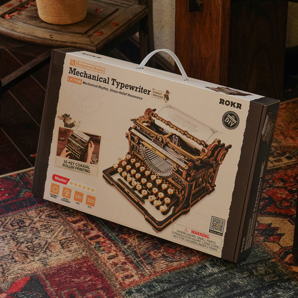 ROKR Mechanical Typewriter Wooden 3D Puzzle (Classic Version)