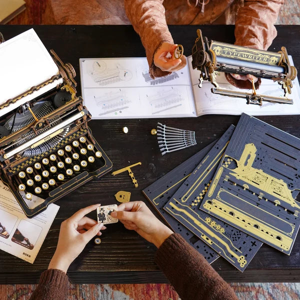ROKR Mechanical Typewriter Wooden 3D Puzzle (Classic Version)