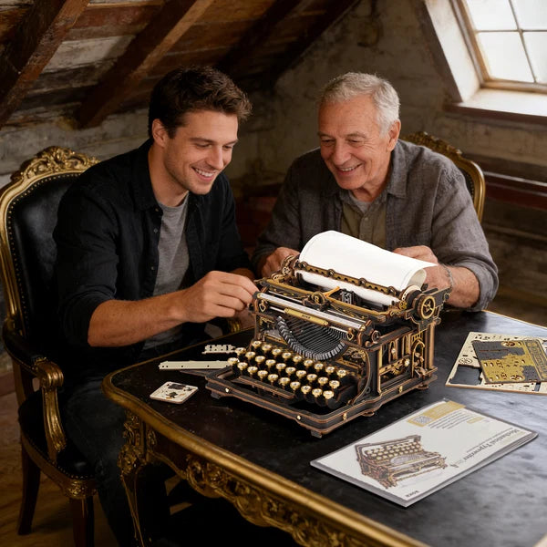 ROKR Mechanical Typewriter Wooden 3D Puzzle (Classic Version)