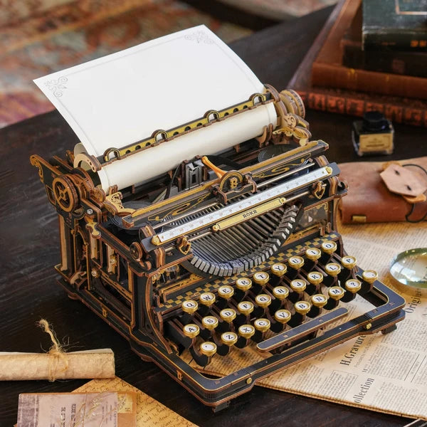 ROKR Mechanical Typewriter Wooden 3D Puzzle (Classic Version)