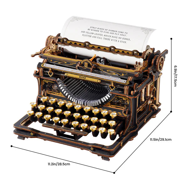 ROKR Mechanical Typewriter Wooden 3D Puzzle (Classic Version)