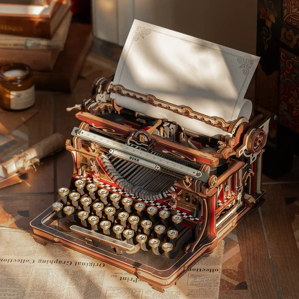 ROKR Mechanical Typewriter Wooden 3D Puzzle (Magic Version)