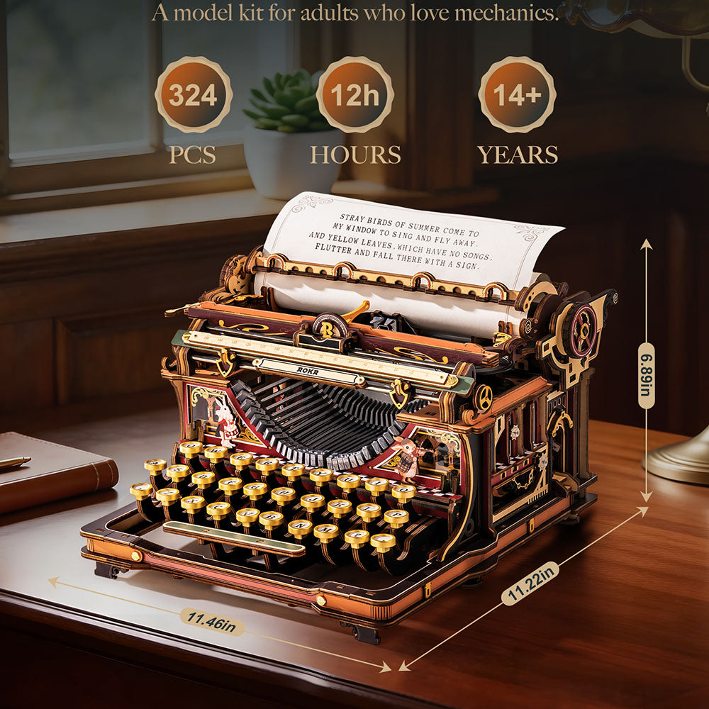 ROKR Mechanical Typewriter Wooden 3D Puzzle (Magic Version)