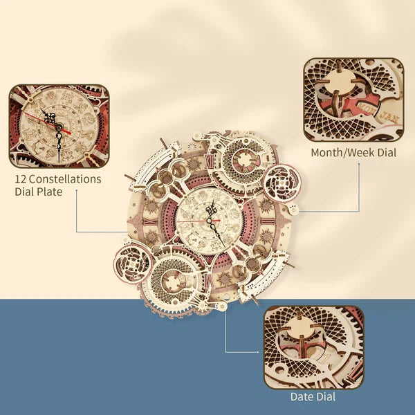 ROKR Zodiac Mechanical Wall Clock DIY