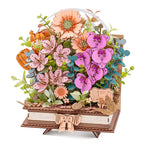 Rowood Wooden Blooming Book DIY Flower Bouquet 3D Puzzle