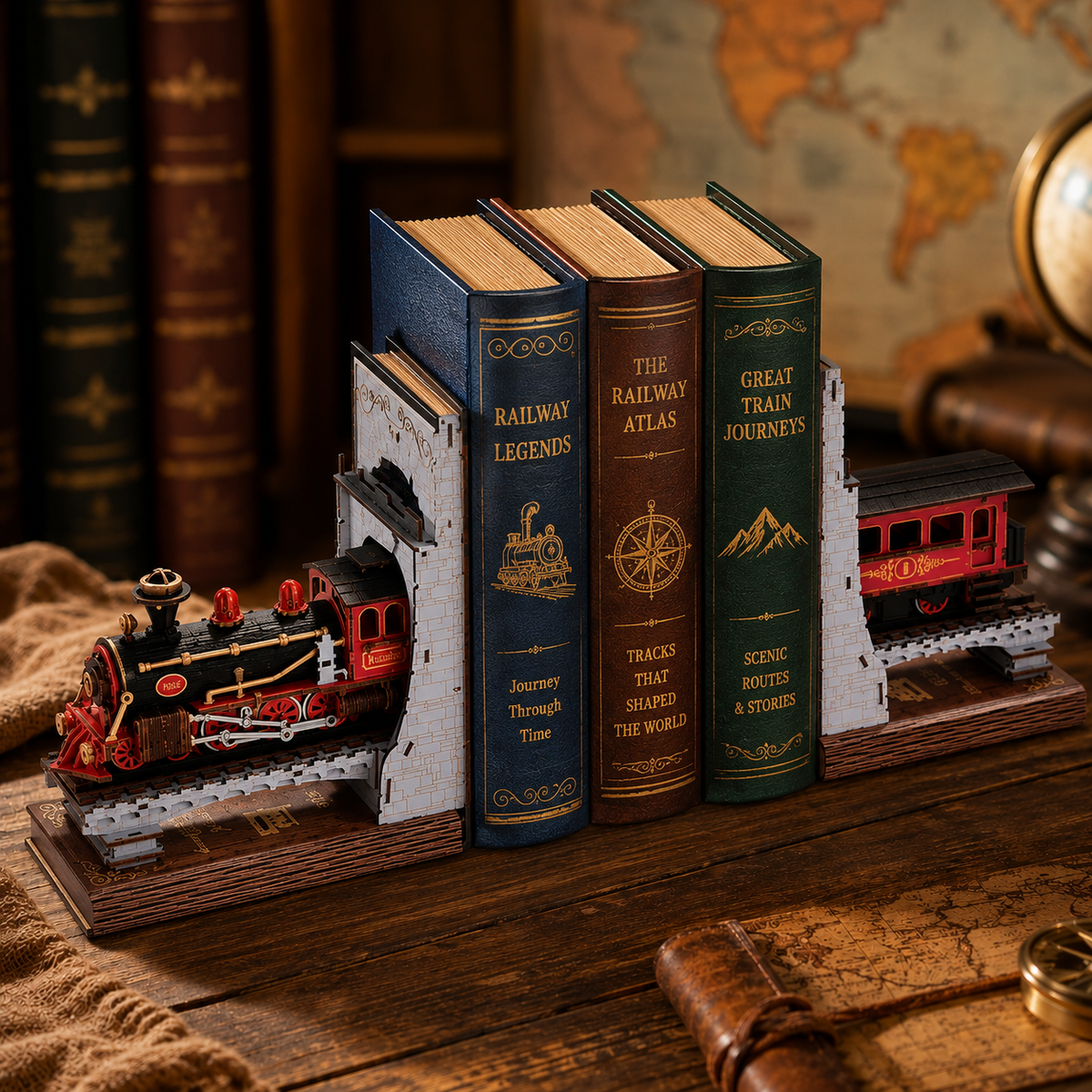 Rolife Century Train DIY Book End